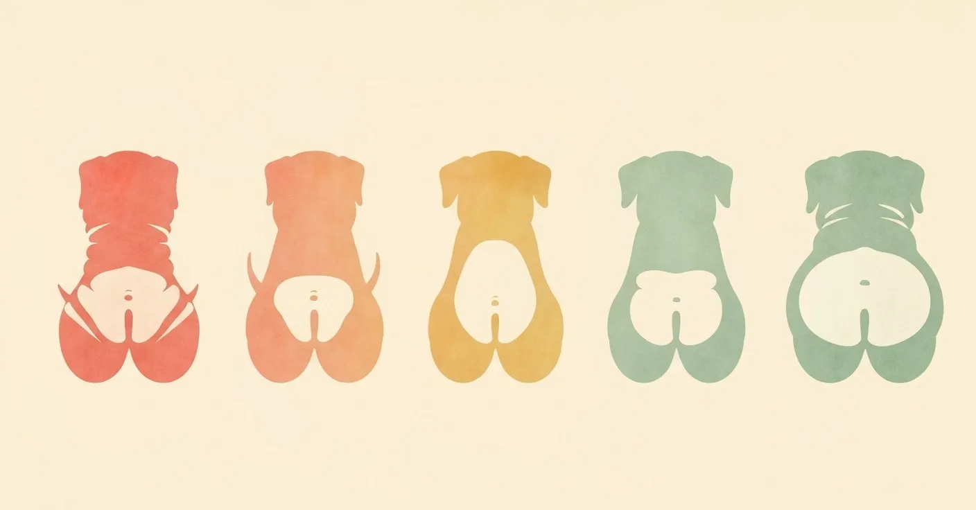Illustrated body condition score chart for dogs from 1 to 9, showing the visible and palpable differences in rib coverage, waist tuck, and spine prominence at each score.